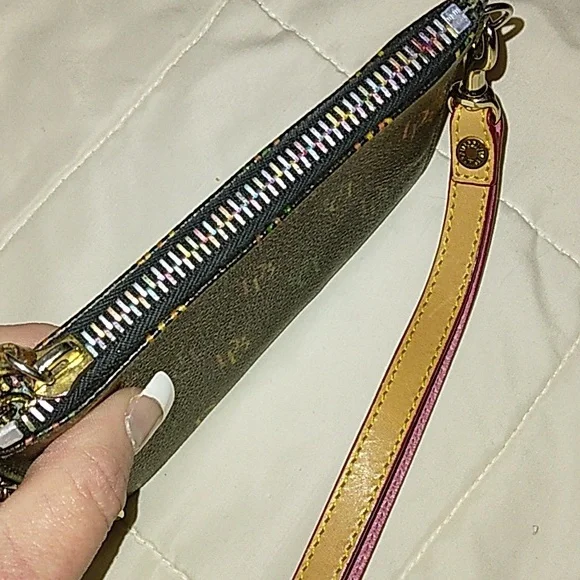 Dooney & Bourke Wristlet with Multicolor Logo & heart zipper pull - Picture 5 of 6